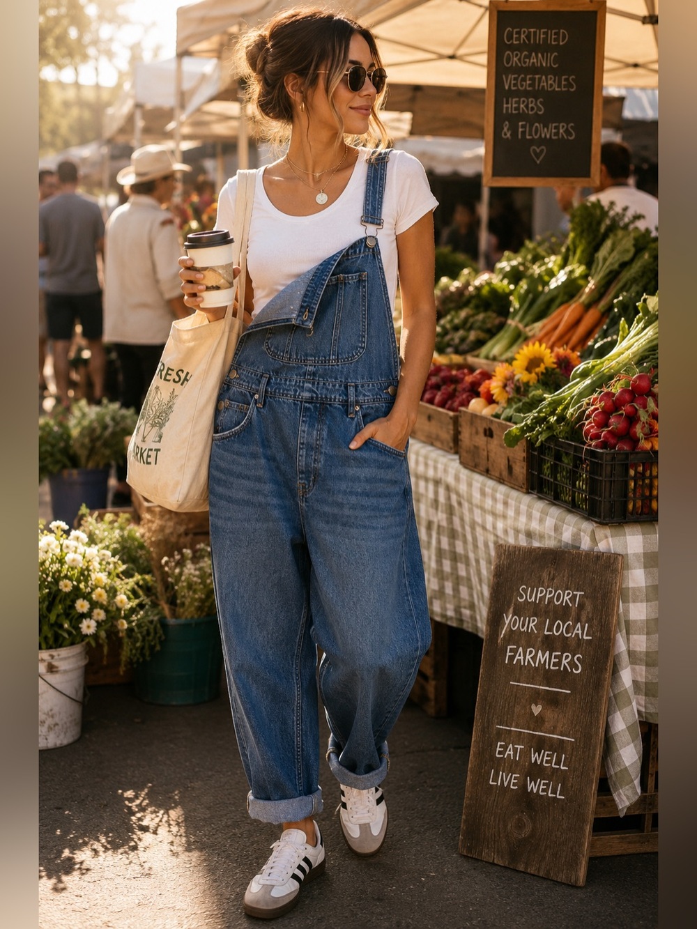 Free People We The Free Denim Overalls XL 100% Cotton Slouchy Leg